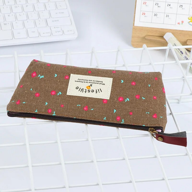 1 gab Kawaii zīmuļu futrālis ziedu audekls dāvanu Estuches skolas zīmuļu kastīte zīmuļu soma zīmuļu soma Skolas piederumi kancelejas preces