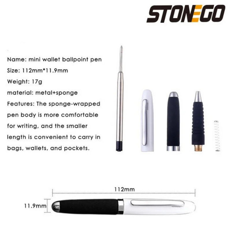 STONEGO Fashion Wallet Pliiats Lühike Kingitus Reisitaskupliiats Mini Tasku Lühike Klambriga Metallist RollerBall Pen reisitaskupliiats