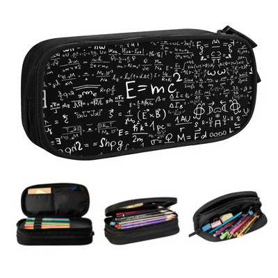 Персонализиран калъф за молив Kawaii Physics Equations Boys Gilrs Large Capacity Geek Science Math Pencil Pouch Училищни аксесоари