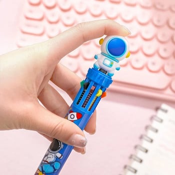 10 Χρώματα Cartoon Astronaut Ballpoint Pen School Προμήθειες γραφείου Χαρτικά Papelaria Escolar Πολύχρωμα στυλό Kawaii Stationery