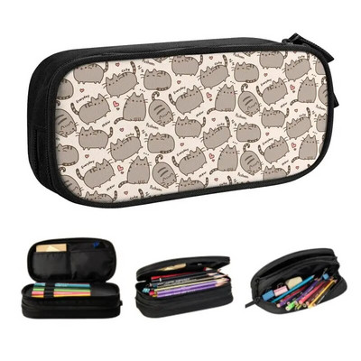 Персонализирано сладко коте Catroon Cat Kawaii Pencil Case Boys Gilrs Large Capacity Tabby Cats Pencil Pouch Student School