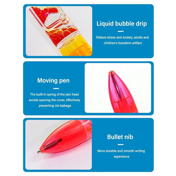 Διακόσμηση Διακόσμηση γραφείου για παιδιά και ενήλικες Liquid Timer Στυλό Liquid Motion Bubbler Fidget Pen Liquid Motion Bubbler Στυλό