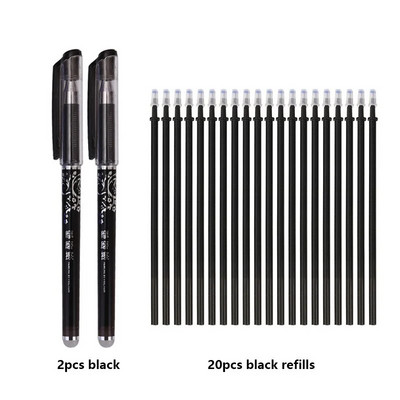 0,5 mm dzēšams gēla pildspalvu komplekts, melns, zils, sarkans, tintes uzpildīšanas stienis Kawaii pildspalvas, mazgājams rokturis Skolas biroja piederumi rakstāmpiederumi