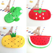 Fructe drăguțe, pepene verde, cactus, husă de creion de pluș, geantă cosmetică, cutie stilou pentru fete, cadou, husă de papetărie, rechizite de birou și școală