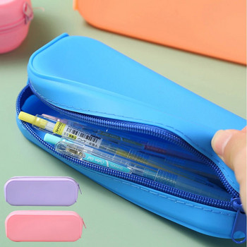 Απλή μολυβοθήκη σιλικόνης Αδιάβροχη μεγάλης χωρητικότητας Κουτί στυλό μονόχρωμη Μαθητική τσάντα γραφικής ύλης Σχολική τσάντα αποθήκευσης