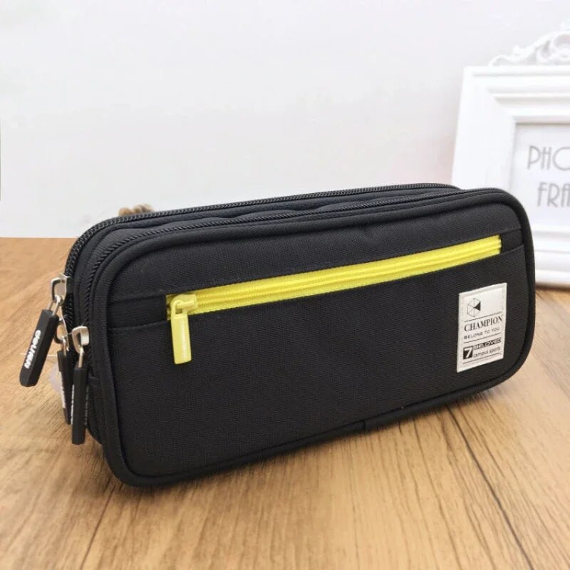 Modes zīmuļu futrāļi Trīsslāņu vienkārši vienkrāsaini zīmuļu futrāļi Skolas studentu biroja kancelejas preču organizācija