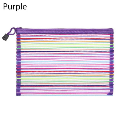 Paprastas vaivorykštės spalvos tinklinis dokumentų krepšys Daugiaspalvis raštinės reikmenų krepšys su užtrauktuku Nailoninis krepšys pieštukų dėklas Biuro mokykliniai reikmenys