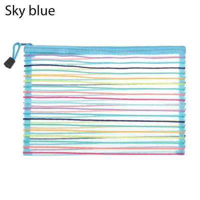 Paprastas vaivorykštės spalvos tinklinis dokumentų krepšys Daugiaspalvis raštinės reikmenų krepšys su užtrauktuku Nailoninis krepšys pieštukų dėklas Biuro mokykliniai reikmenys