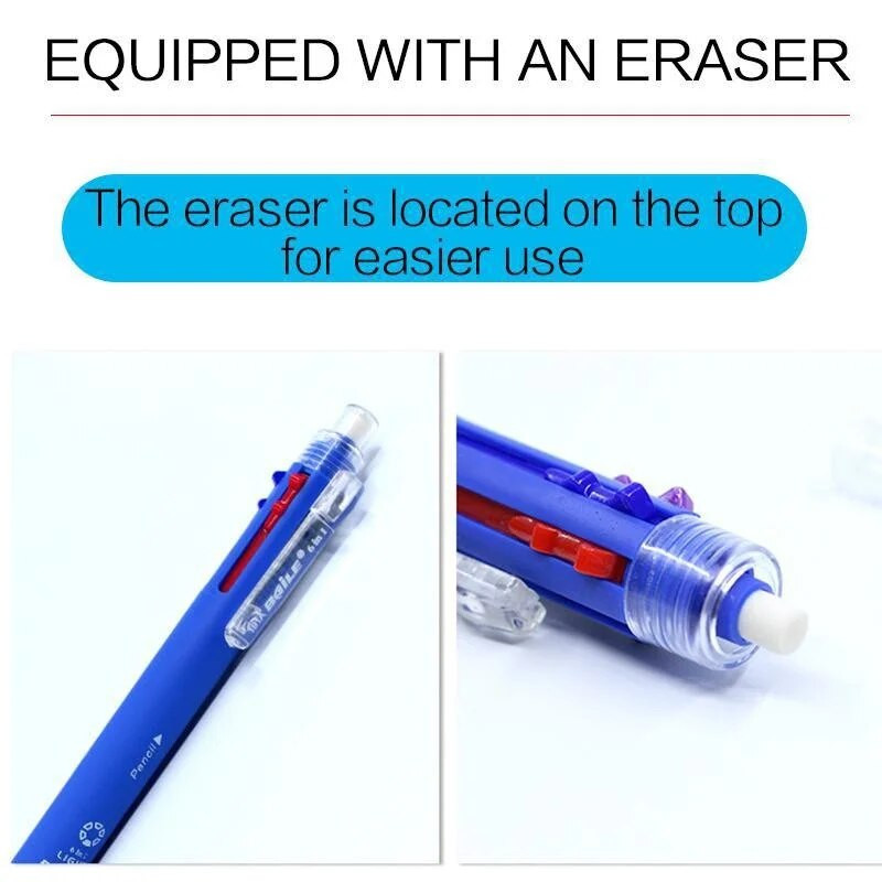 STONEGO radošā lodīšu pildspalva, krāsaina ievelkama lodīšu pildspalva, rakstāmpiederumu pildspalva 6 vienā