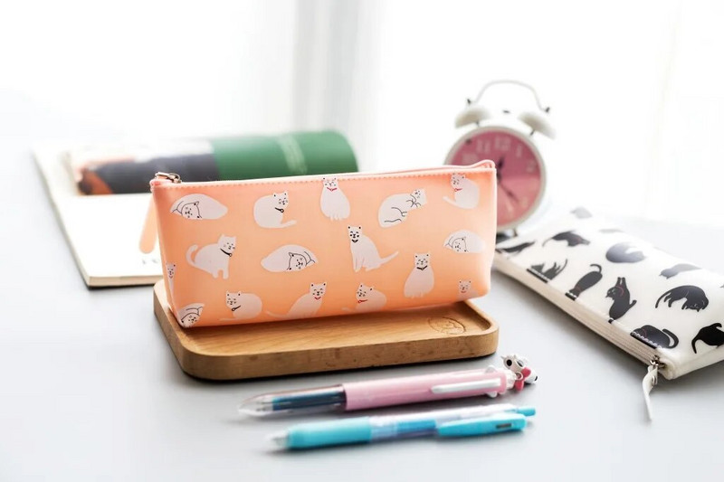 Χαρτικά Cute Cat Stereo Pencil Bag, Απλή και ανθεκτική μολυβοθήκη μεγάλης χωρητικότητας, Αποδοχή σχολικών γραφικών