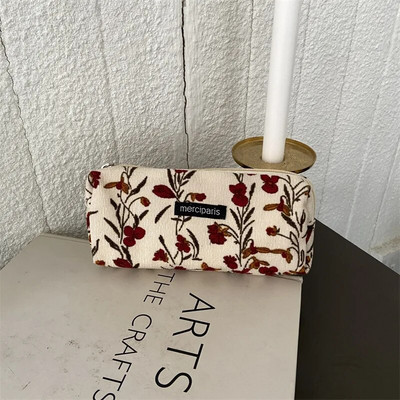 Penālis Korejiešu Retro Pencils Trousse Scolaire Corduroy Pildspalvas futrālis Estuche Lapices Kalemlik Skolas piederumu zīmuļu maisiņš