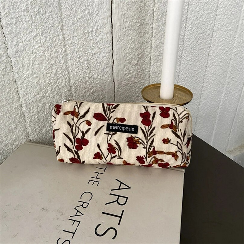 Penālis Korejiešu Retro Pencils Trousse Scolaire Corduroy Pildspalvas futrālis Estuche Lapices Kalemlik Skolas piederumu zīmuļu maisiņš