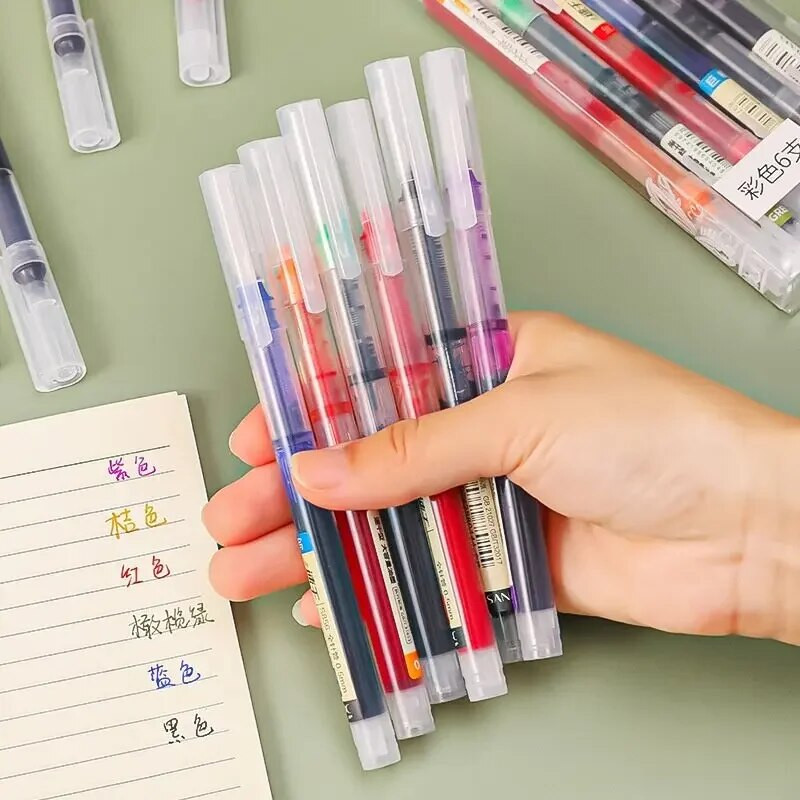 Στυλό Rollerball με υγρή μελάνη μεγάλης χωρητικότητας 0,5 mm Μαύρο Κόκκινο Μπλε Πράσινο Μωβ Γράψιμο Γραφείου Γραφείου Γρήγορου στεγνώματος