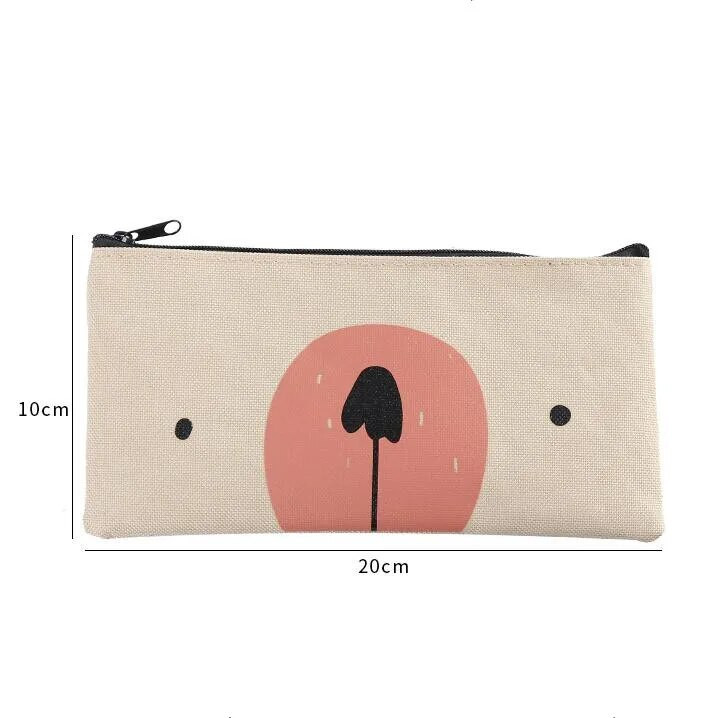 Karikatūra alus audekls zīmuļu soma maciņš studentiem Kancelejas piederumu pildspalvas Dzēšgumijas Uzglabāšanas soma Lielas ietilpības meiteņu ceļojumu kosmētikas soma