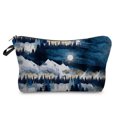 Eļļas glezna Kalnu meža apdruka Ikdienas organizators Aplauzums Soma Dāvanu Soma Penāļi Siltuma pārnese Sieviešu Kosmētikas Somas Rāvējslēdzējs