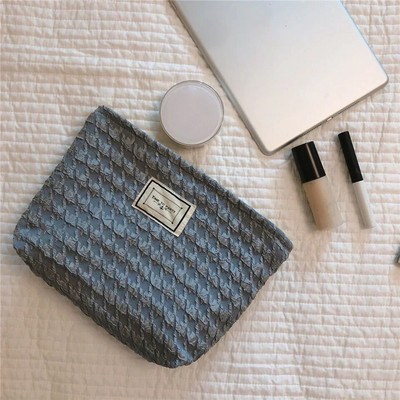 Sieviešu ceļojumu kosmētikas soma Mode, velveta sadursmes krāsa, svītrains kosmētikas maciņš skaistumkopšanas glabāšanas futrāļi grims organizators sajūga soma