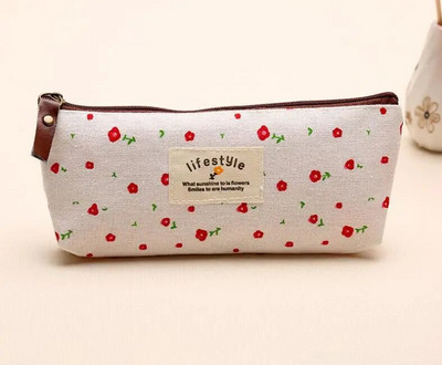 Τσάντα μολυβιού Pastoral Broken Flower Μικρή φρέσκια Zakka ποιμενικού στυλ Σπασμένο λουλούδι καμβά μαθητική μολυβοθήκη Χαριτωμένα σχολικά είδη