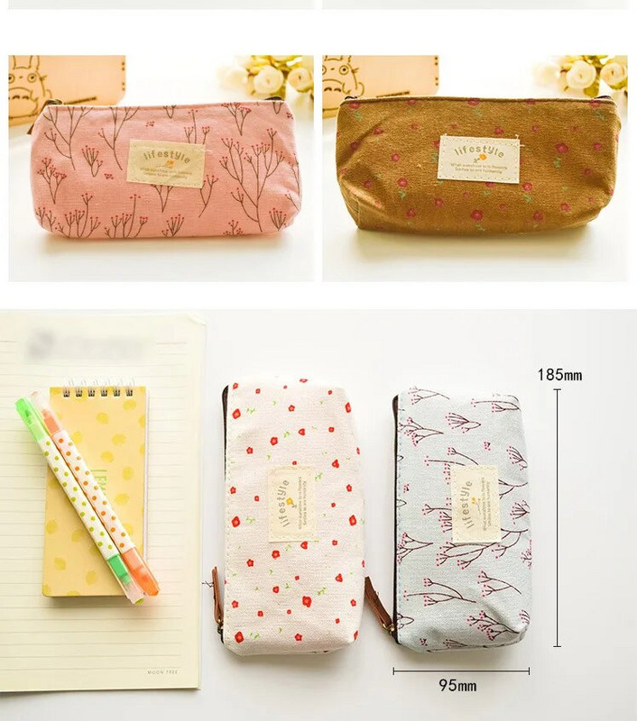 Τσάντα μολυβιού Pastoral Broken Flower Μικρή φρέσκια Zakka ποιμενικού στυλ Σπασμένο λουλούδι καμβά μαθητική μολυβοθήκη Χαριτωμένα σχολικά είδη