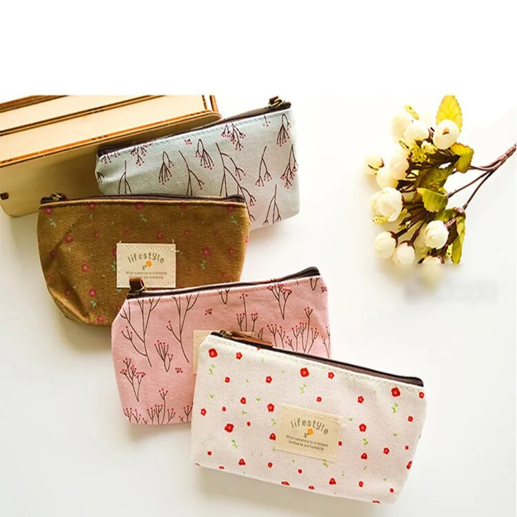 Τσάντα μολυβιού Pastoral Broken Flower Μικρή φρέσκια Zakka ποιμενικού στυλ Σπασμένο λουλούδι καμβά μαθητική μολυβοθήκη Χαριτωμένα σχολικά είδη