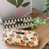 Korea retro pliiatsiümbris Trousse Scolaire velvetist pliiatsiümbris Kosmeetikakott Reisikorraldaja Kotid Kooli kirjatarbed