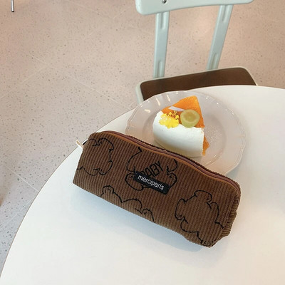 Korea retro pliiatsiümbris Trousse Scolaire velvetist pliiatsiümbris Kosmeetikakott Reisikorraldaja Kotid Kooli kirjatarbed