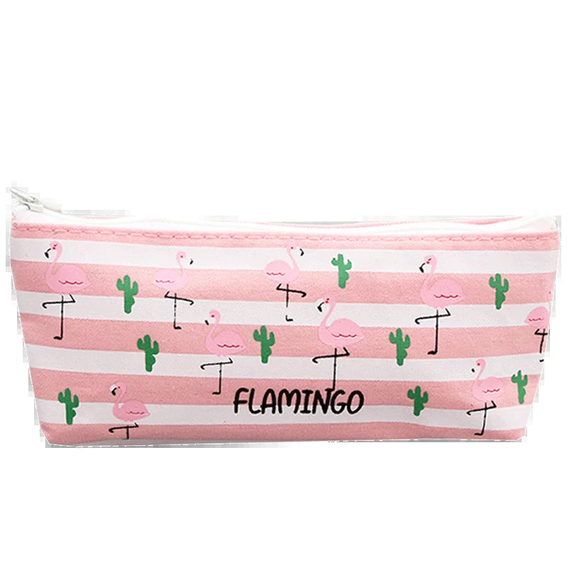 1 τεμ. Μολυβοθήκη Kawaii Flamingos Canvas Gift Estuches Σχολική μολυβοθήκη Μολυβοθήκη Τσάντα μολυβιού Σχολικά είδη γραφικής ύλης