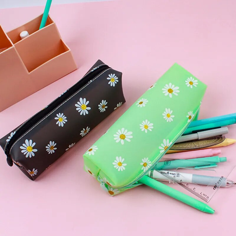 Τσάντα στυλό Daisy μεγάλης χωρητικότητας Απλή διαφανής τσάντα αποθήκευσης καλλυντικών κοριτσιών Μαθητικά σχολικά είδη Κορεάτικη γραφική ύλη