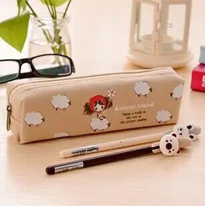 1 gabals Lytwtw`s Kawaii Girl pildspalvu zīmuļu soma Audekls skolas biroja kancelejas piederumu aplauzuma maisiņš futrāļa turētāja organizators Cute Things Gift