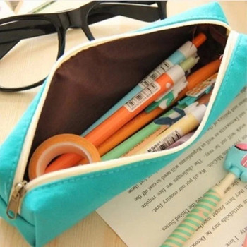 1 брой Lytwtw\'s Kawaii Girl Pencil Bag Платнена училищна канцеларска канцеларска чанта за грим Калъф за държач Органайзер Сладки неща Подарък