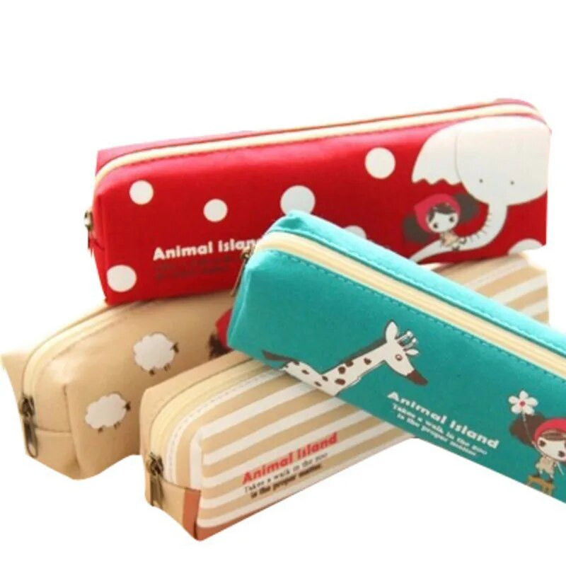 1 gabals Lytwtw`s Kawaii Girl pildspalvu zīmuļu soma Audekls skolas biroja kancelejas piederumu aplauzuma maisiņš futrāļa turētāja organizators Cute Things Gift