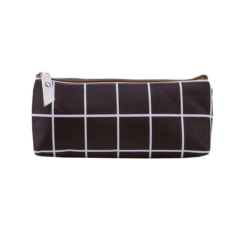 Καμβάς Γεωμετρική μολυβοθήκη Σχολική Απλή ριγέ πλέγμα μονόχρωμη Χαριτωμένη τσάντα μολυβιών Kawaii Θήκη γραφείου Students Παιδικά προμήθειες