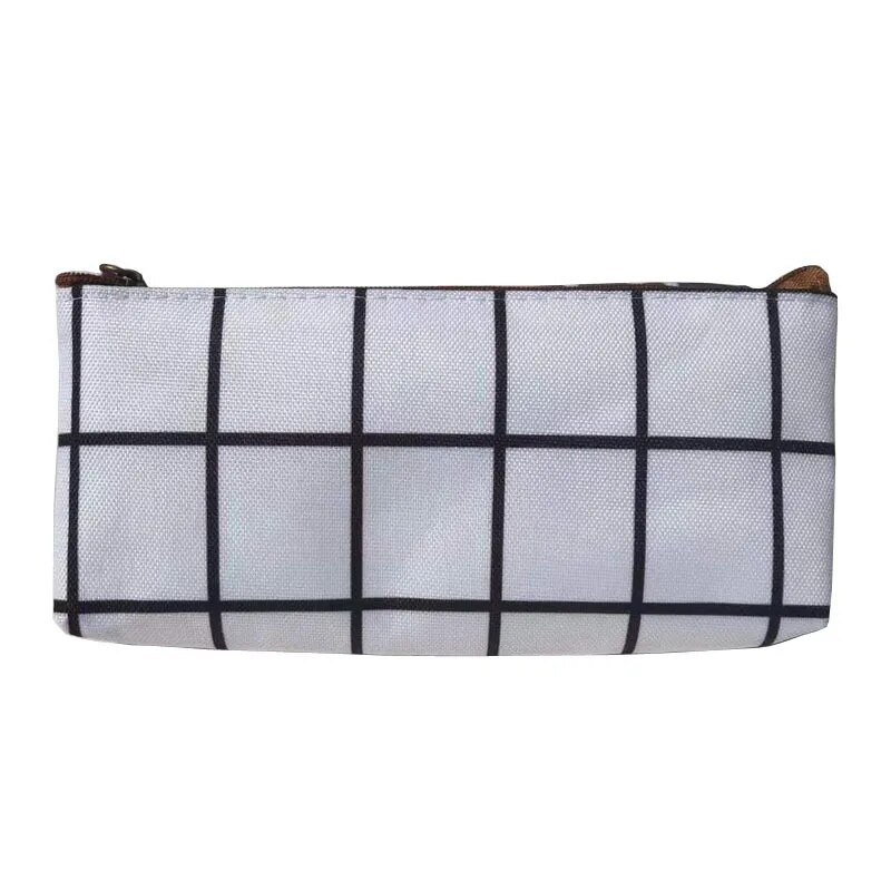 Καμβάς Γεωμετρική μολυβοθήκη Σχολική Απλή ριγέ πλέγμα μονόχρωμη Χαριτωμένη τσάντα μολυβιών Kawaii Θήκη γραφείου Students Παιδικά προμήθειες