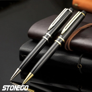 Химикалка STONEGO без капачка, химикалка Simply Twist Roller Химикалка с черно гел мастило със средна точка 1,0 мм гладко пишещи химикалки за подпис