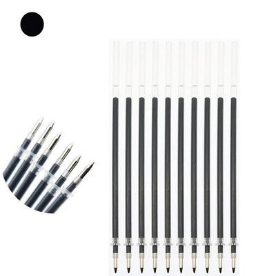 10gab / partija Neitrālas tintes gēla tintes pildspalvas rezerves daļas Labas kvalitātes melna uzpilde zila sarkana 0,5 mm (adatas caurule / lodes stils) biroja un