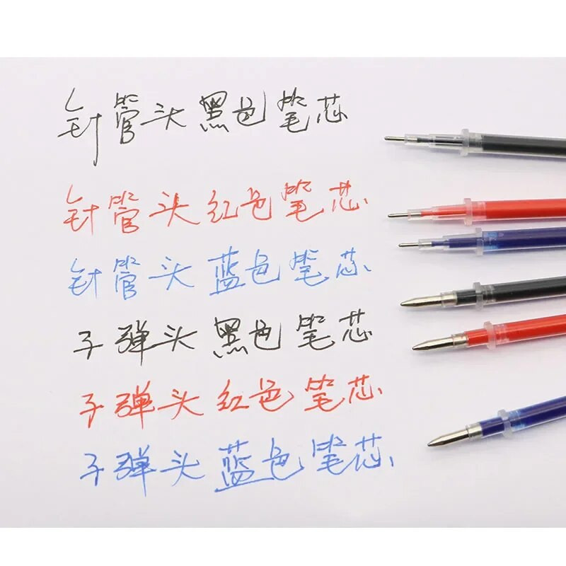 10gab / partija Neitrālas tintes gēla tintes pildspalvas rezerves daļas Labas kvalitātes melna uzpilde zila sarkana 0,5 mm (adatas caurule / lodes stils) biroja un