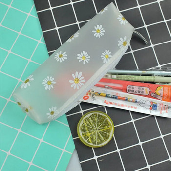 Калъф за молив с маргаритки Прозрачен Estuches Escolares Сладки канцеларски материали Училищен комплект за момчета Kawaii Чанти за грим Малък калъф