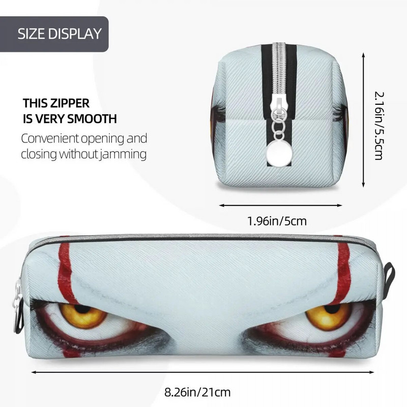 Pennywise šausmu klauns, sarkans balonu zīmuļu futrāļi jauni Bill Skarsgard pildspalvu soma meitene zēns liela uzglabāšanas biroja kosmētikas zīmuļi