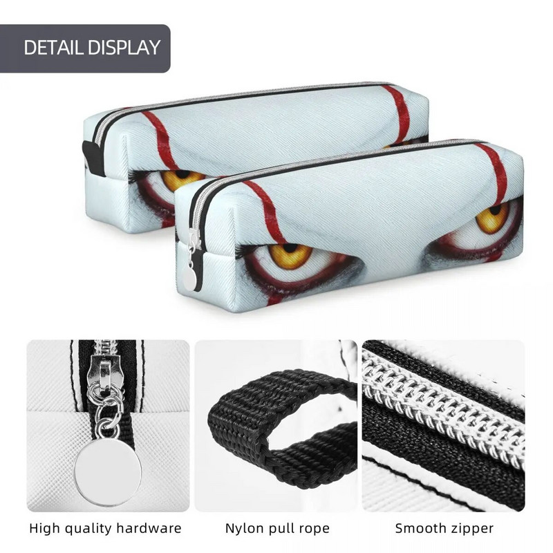 Pennywise šausmu klauns, sarkans balonu zīmuļu futrāļi jauni Bill Skarsgard pildspalvu soma meitene zēns liela uzglabāšanas biroja kosmētikas zīmuļi