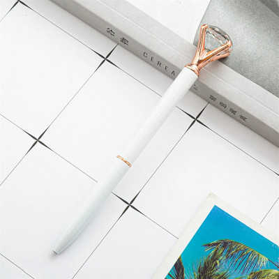 Luksusa liela Rhinestone lodīšu pildspalva Izsmalcināta mākslīgā kristāla metāla pildspalva studentu kancelejas piederumi biroja skolas piederumi, suvenīru dāvanas