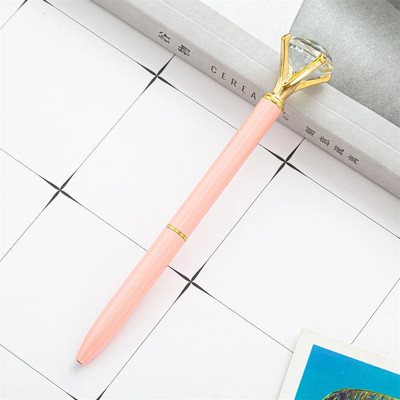 Luksusa liela Rhinestone lodīšu pildspalva Izsmalcināta mākslīgā kristāla metāla pildspalva studentu kancelejas piederumi biroja skolas piederumi, suvenīru dāvanas