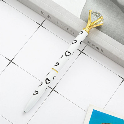 Luksusa liela Rhinestone lodīšu pildspalva Izsmalcināta mākslīgā kristāla metāla pildspalva studentu kancelejas piederumi biroja skolas piederumi, suvenīru dāvanas