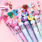 10 Χρώματα Cute Cartoon Ballpoint Στυλό Dinosaur Kawaii Πολύχρωμο Gel στυλό για γράψιμο Σχολικά είδη Γραφική γραφική ύλη Αξεσουάρ γραφείου