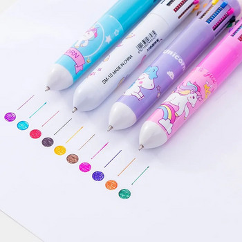 10 Χρώματα Cute Cartoon Ballpoint Στυλό Dinosaur Kawaii Πολύχρωμο Gel στυλό για γράψιμο Σχολικά είδη Γραφική γραφική ύλη Αξεσουάρ γραφείου