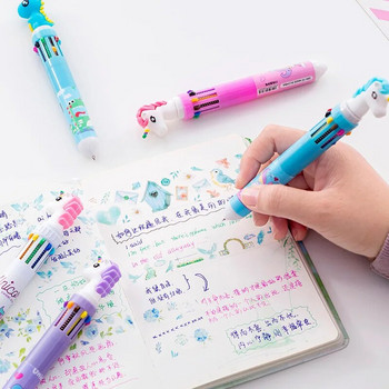 10 Χρώματα Cute Cartoon Ballpoint Στυλό Dinosaur Kawaii Πολύχρωμο Gel στυλό για γράψιμο Σχολικά είδη Γραφική γραφική ύλη Αξεσουάρ γραφείου