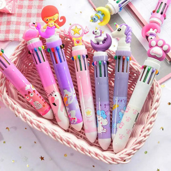 10 Χρώματα Cute Cartoon Ballpoint Στυλό Dinosaur Kawaii Πολύχρωμο Gel στυλό για γράψιμο Σχολικά είδη Γραφική γραφική ύλη Αξεσουάρ γραφείου