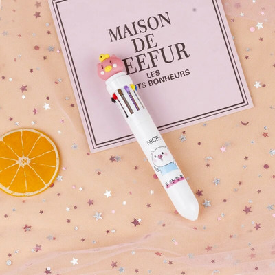 10 Χρώματα Cute Cartoon Ballpoint Στυλό Dinosaur Kawaii Πολύχρωμο Gel στυλό για γράψιμο Σχολικά είδη Γραφική γραφική ύλη Αξεσουάρ γραφείου