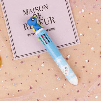 10 Χρώματα Cute Cartoon Ballpoint Στυλό Dinosaur Kawaii Πολύχρωμο Gel στυλό για γράψιμο Σχολικά είδη Γραφική γραφική ύλη Αξεσουάρ γραφείου