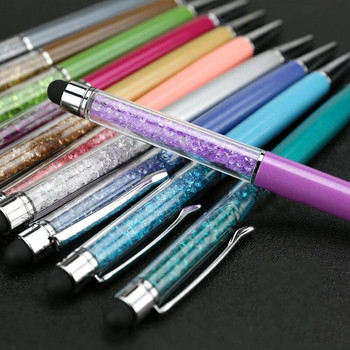 Creative Crystal Pen Diamond Химикалка Канцеларски материали Химикалка Стилус Стилус 0,7 мм син пълнител