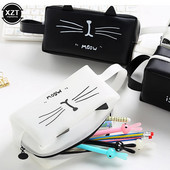 Kaķu zīmuļu futrālis Super liels silikagela zīmulis skolēniem Skolas piederumi Kancelejas piederumi Dāvana skola Cute Pencil Box Pencils Pencil