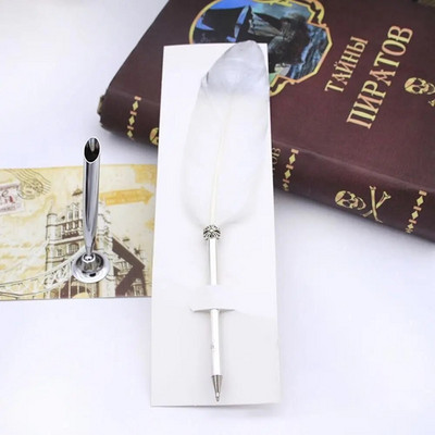 Eiropas stila retro spalvu lodīšu pildspalva Ziemassvētku dāvanu rakstīšanas rīks Zelta spalvu pildspalva Jaunums Kancelejas preces